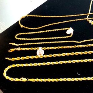 14 kt , 5 millimeters wide rope necklace 24” long